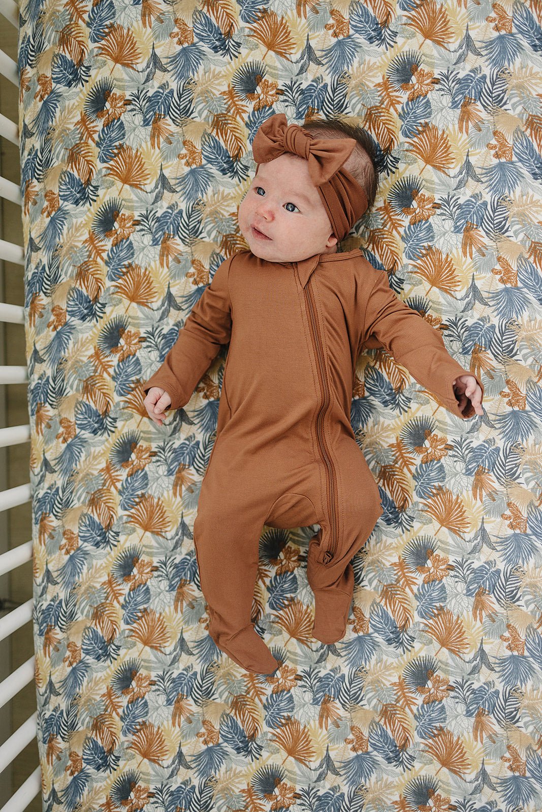 Paradise Palms Muslin Crib Sheet - Tenth & Pine -