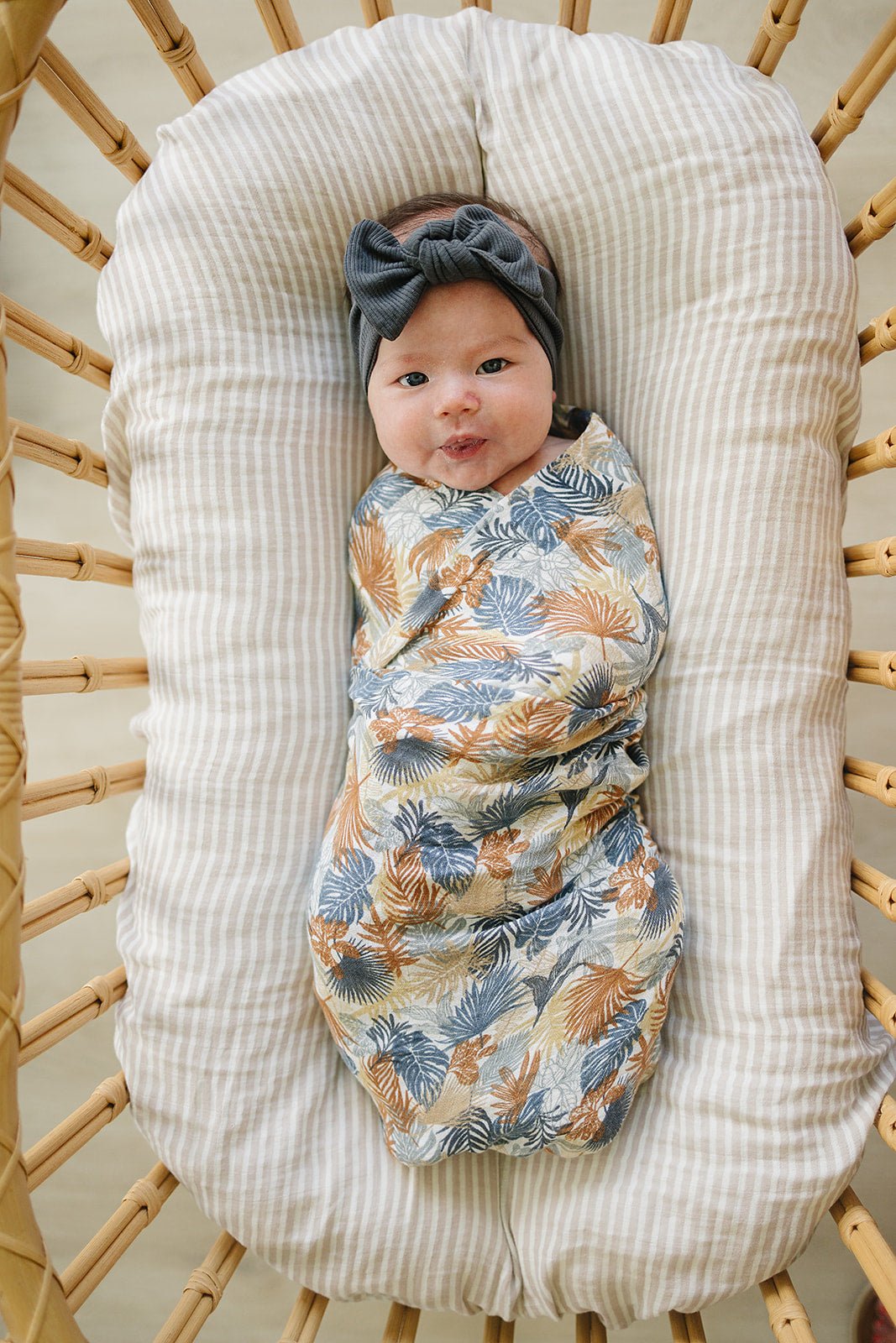 Paradise Palms Muslin Swaddle Blanket - Tenth & Pine -
