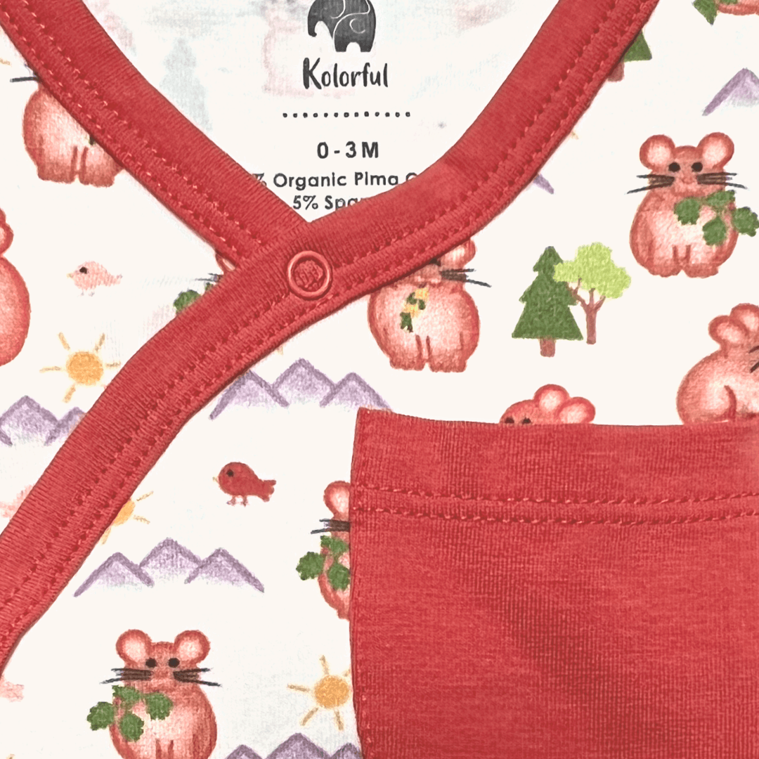 Pika Kimono Shorty | Organic Pima Cotton - Tenth & Pine - Summer Outfits - 0 - 3M - Kolorful