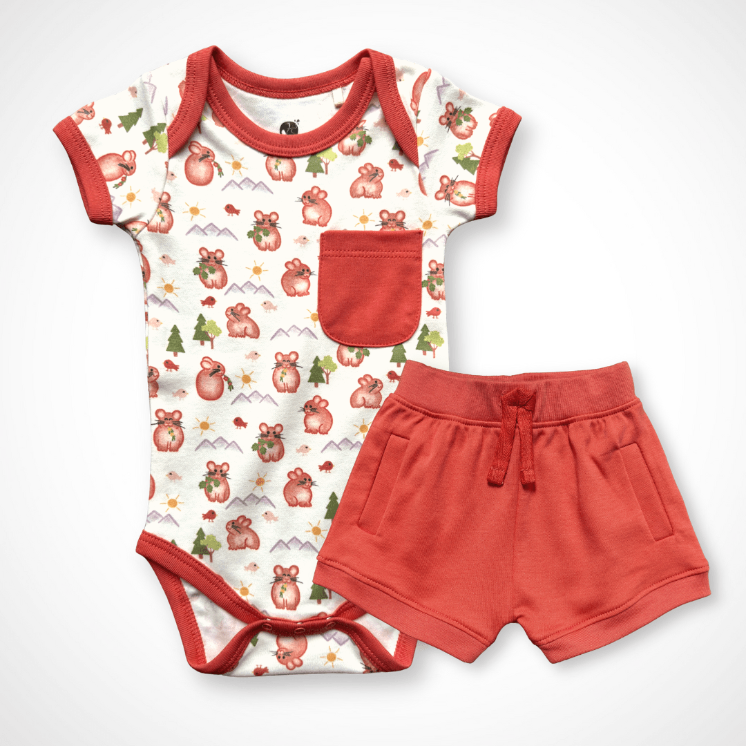 Pika Short Set | Organic Pima Cotton - Tenth & Pine - Summer Outfits - 0 - 3M - Kolorful