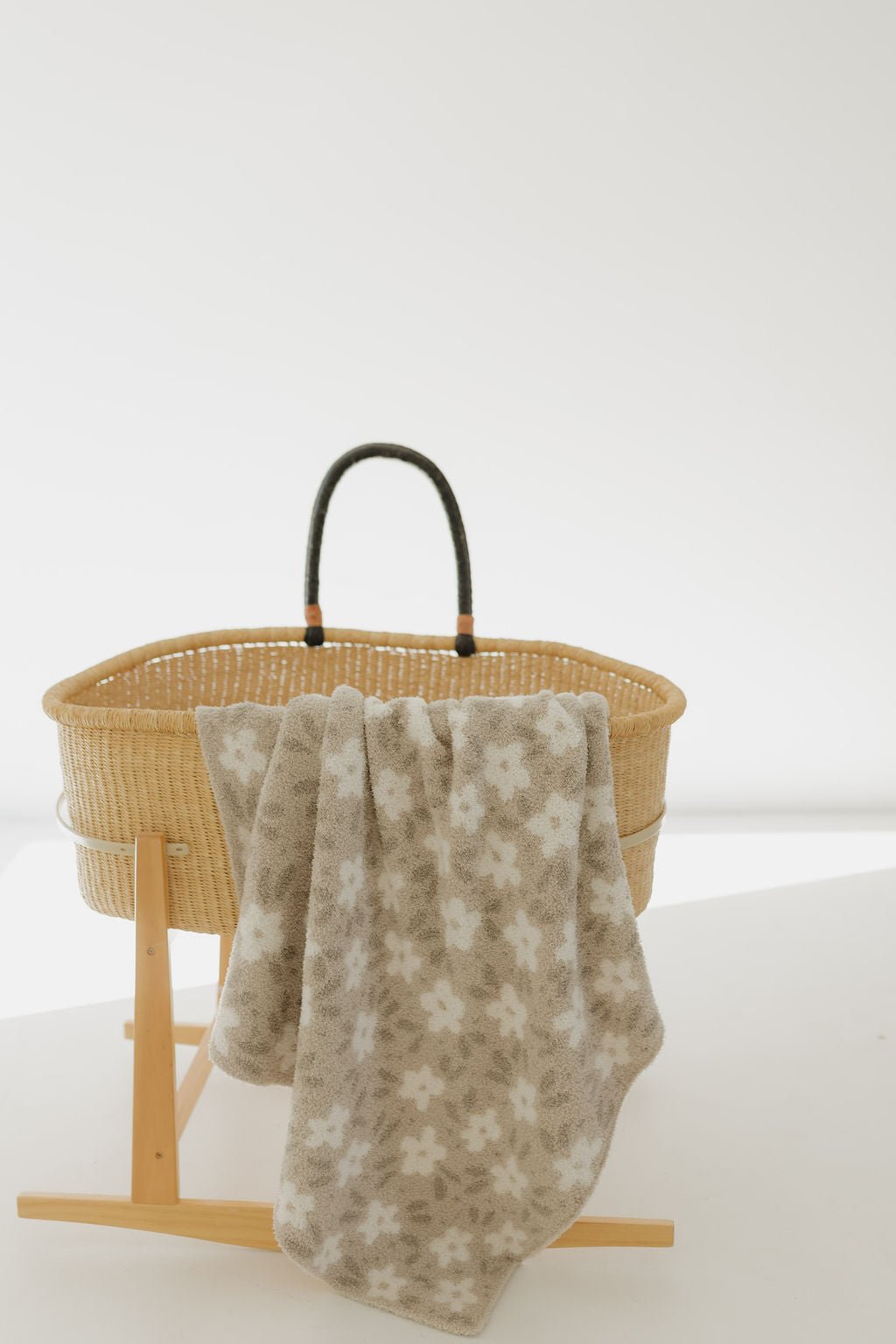 Plush Blanket | French Gray Floral - Tenth & Pine - Plush Blanket - Baby/Toddler 45x45 - forever french baby