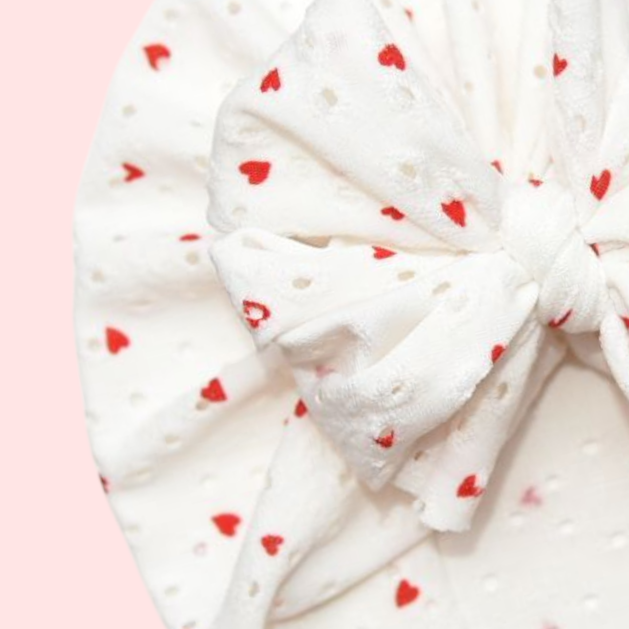 Croía | Mini Red Hearts | Eyelet Headwrap