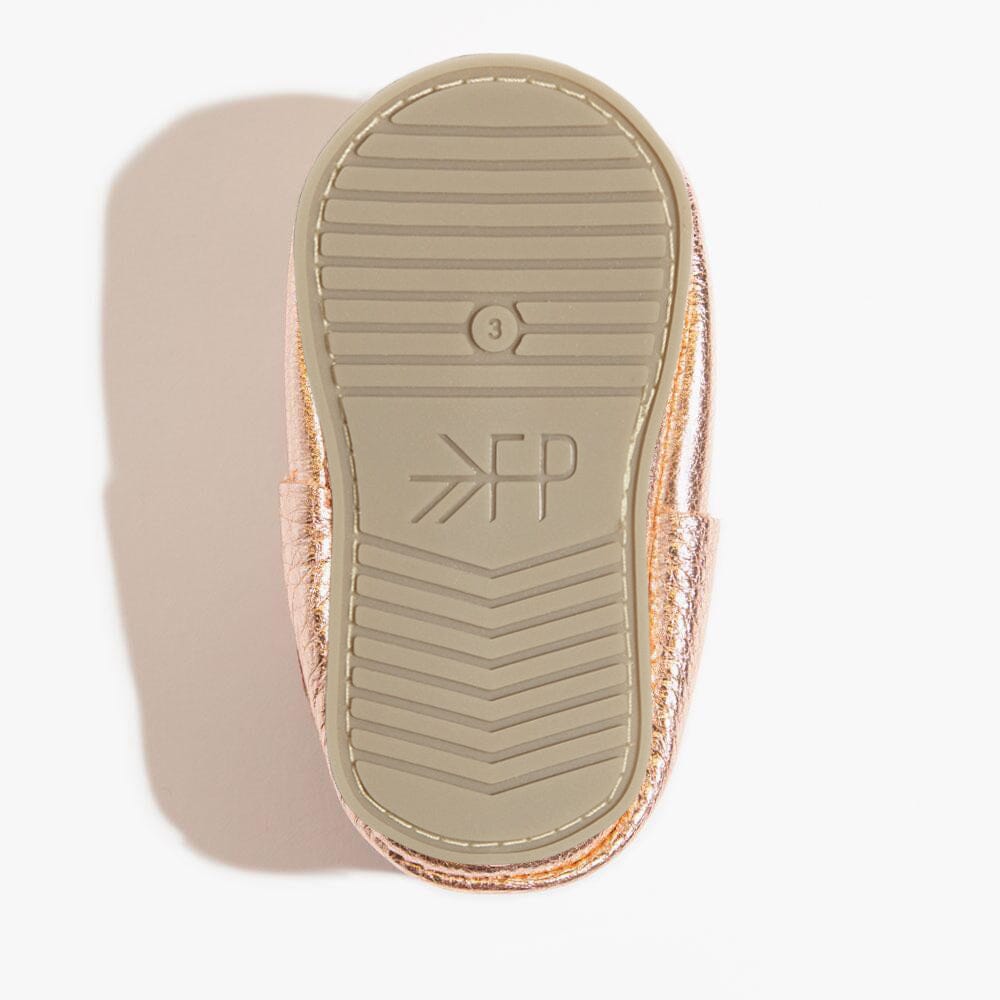 Rose Gold Bow Baby Shoe - Tenth & Pine - Bow Mocc - Soft Sole - 1