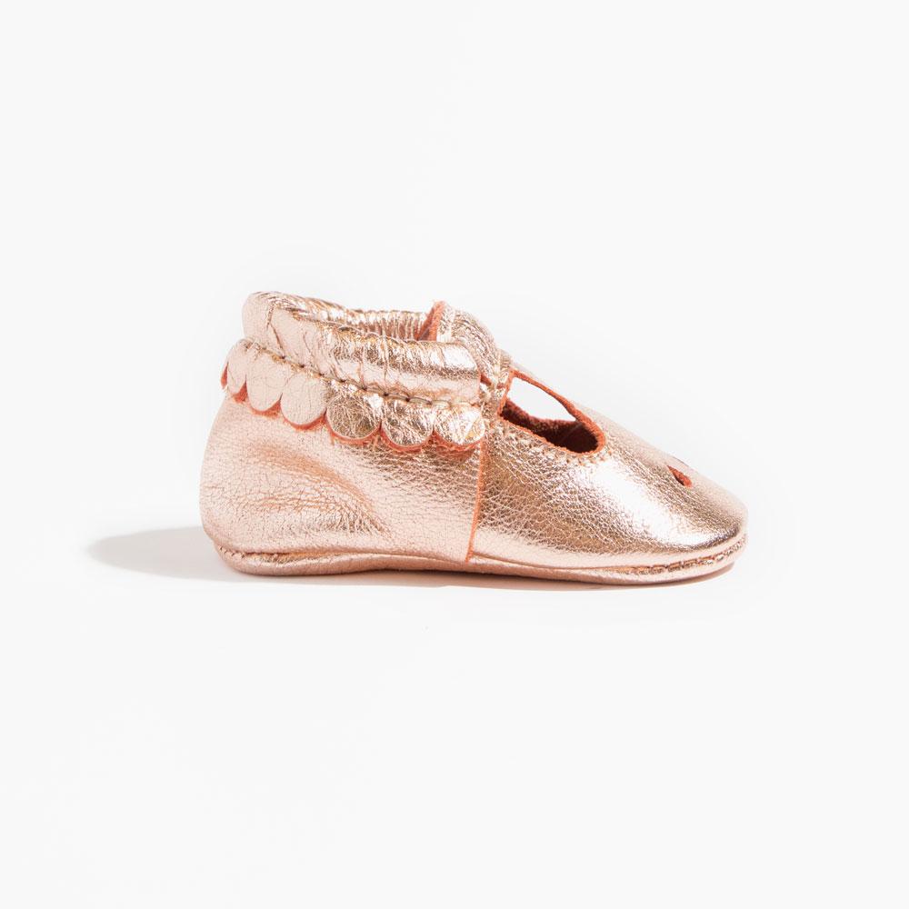 Rose Gold Mary Jane Baby Shoe - Tenth & Pine - Mary Jane - Soft Sole - Newborn