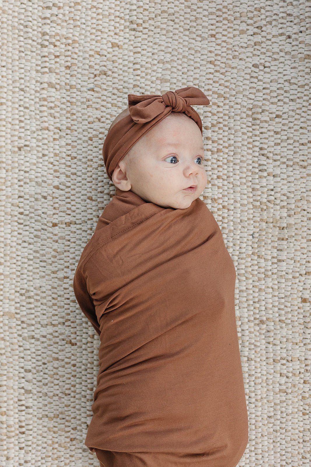 Rust Bamboo Stretch Swaddle - Tenth & Pine -