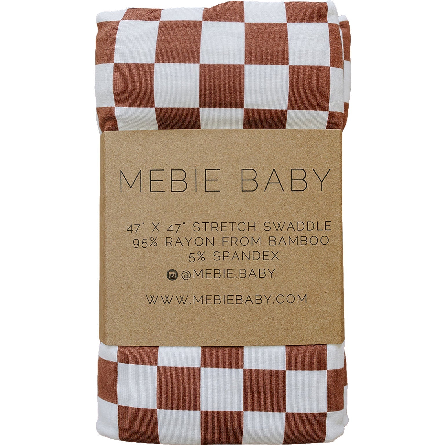 Rust Checkered Bamboo Stretch Swaddle - Tenth & Pine -