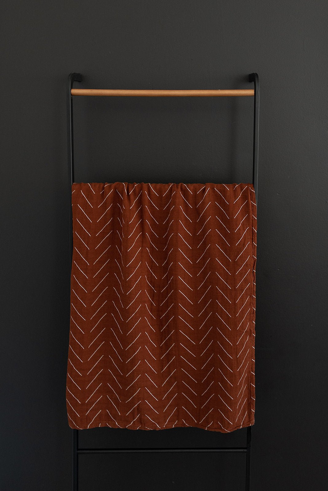 Rust Mudcloth Muslin Swaddle Blanket - Tenth & Pine -