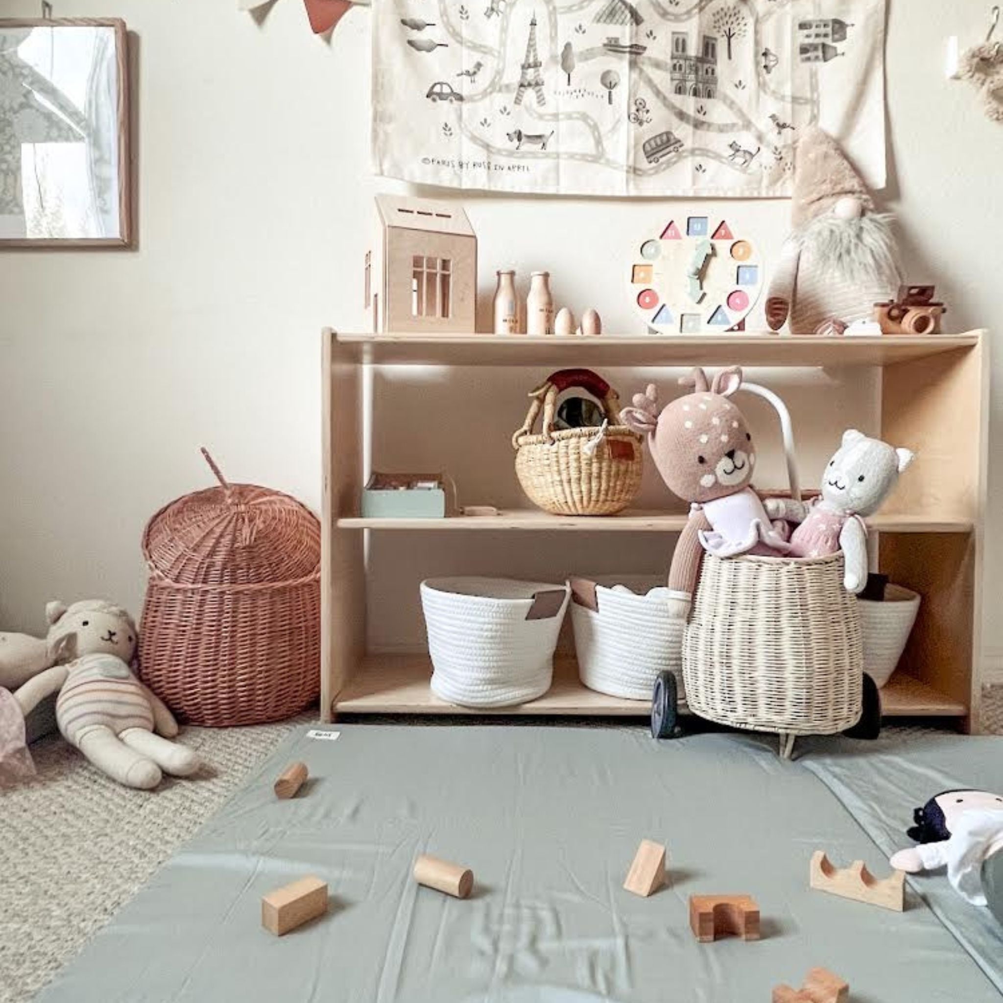 Sage Jersey Mat - Tenth & Pine - Organic Cotton Padded Mat - Standard