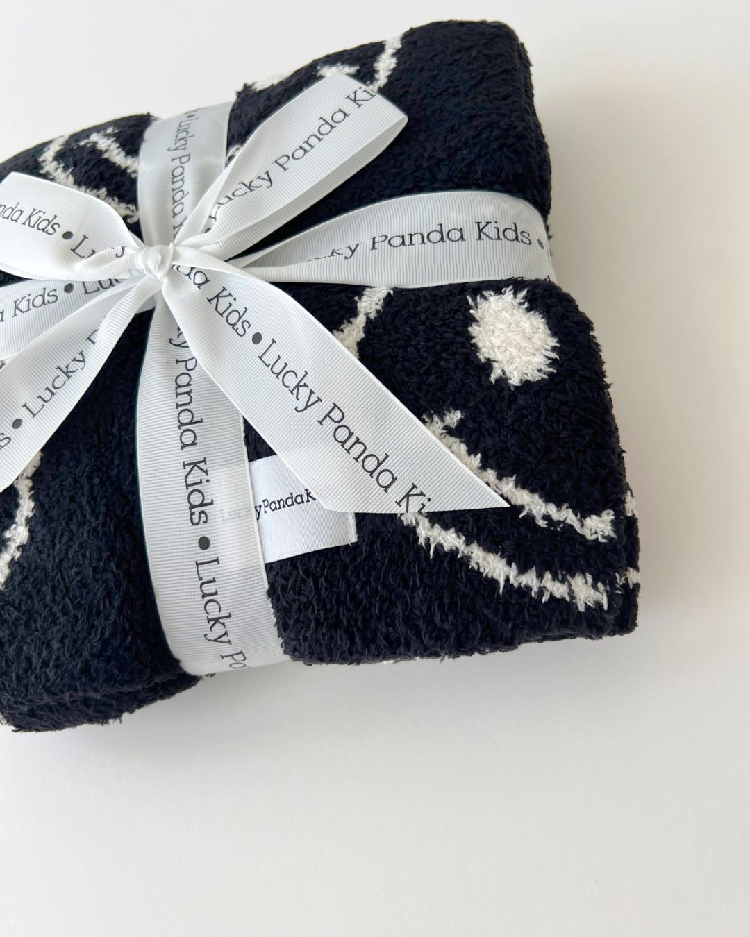 Smiley Fuzzy Blanket | Black - Tenth & Pine - Plush Blanket -