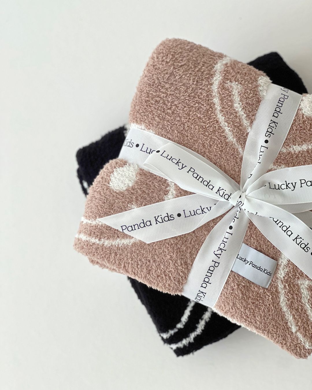 Smiley Fuzzy Blanket | Latte - Tenth & Pine - Plush Blanket -