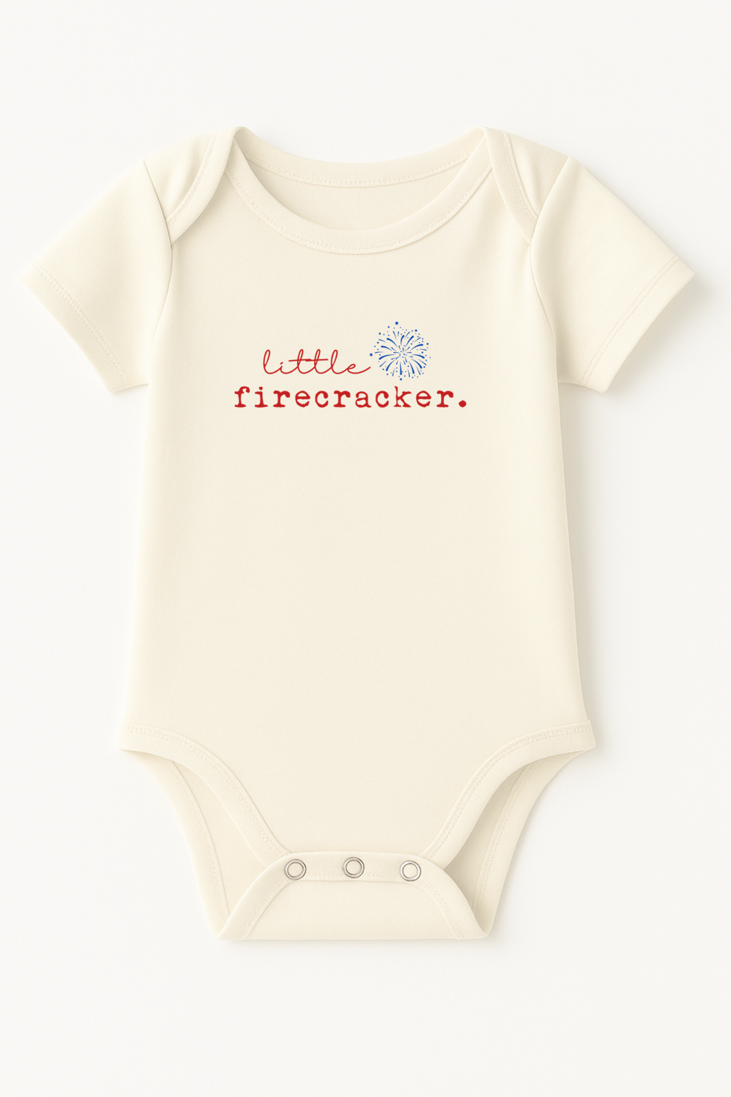 Little Firecracker Organic Cotton Short Sleeve Baby Bodysuit