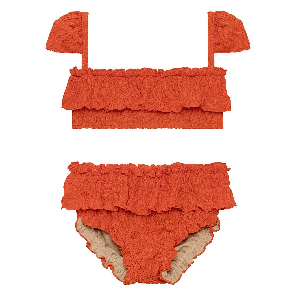 Tangerine Mini Cabana Bikini Set - Tenth & Pine - Mini Swimwear - 0 - 6 Months - Tangerine - Montce