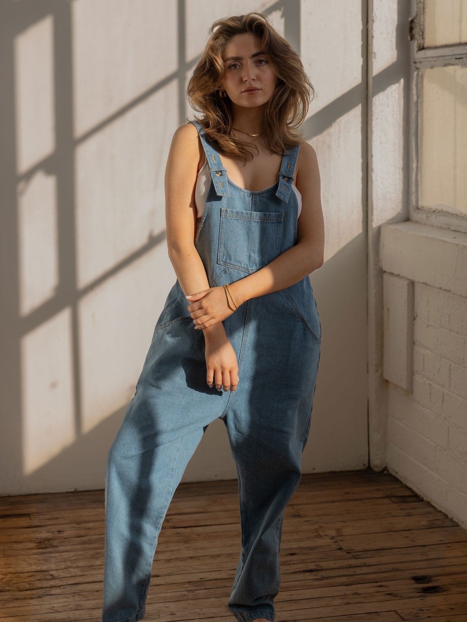 The Oversized Denim Dungaree - Women&