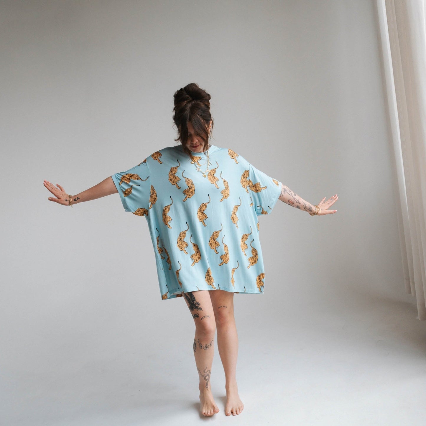 Tigers | Women's T-Shirt Dress - Tenth & Pine - Apparel - S/M - Brixton.Phoenix