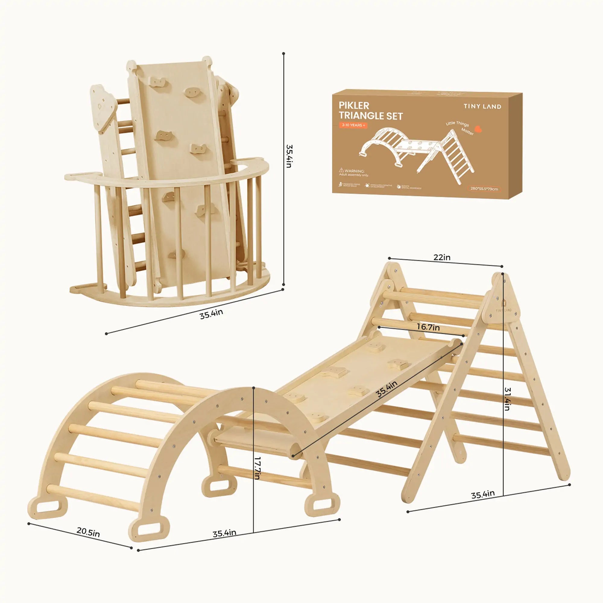 Tiny Land® 7 - in - 1 Montessori Climbing Set - Tenth & Pine - climbing set -