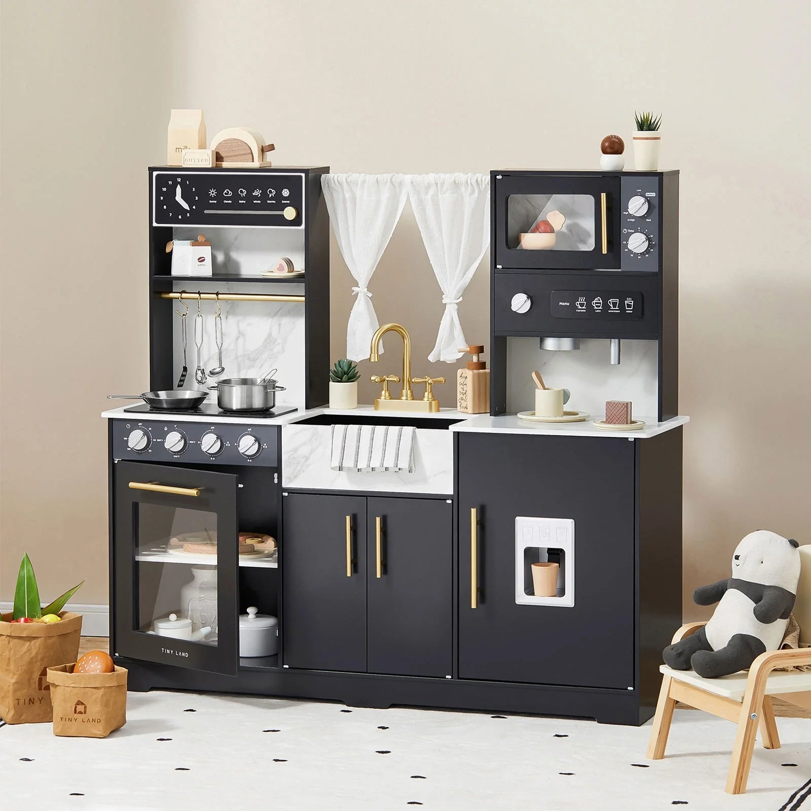 Tiny Land® Iconic Kitchen - Black - Tenth & Pine - Toy -