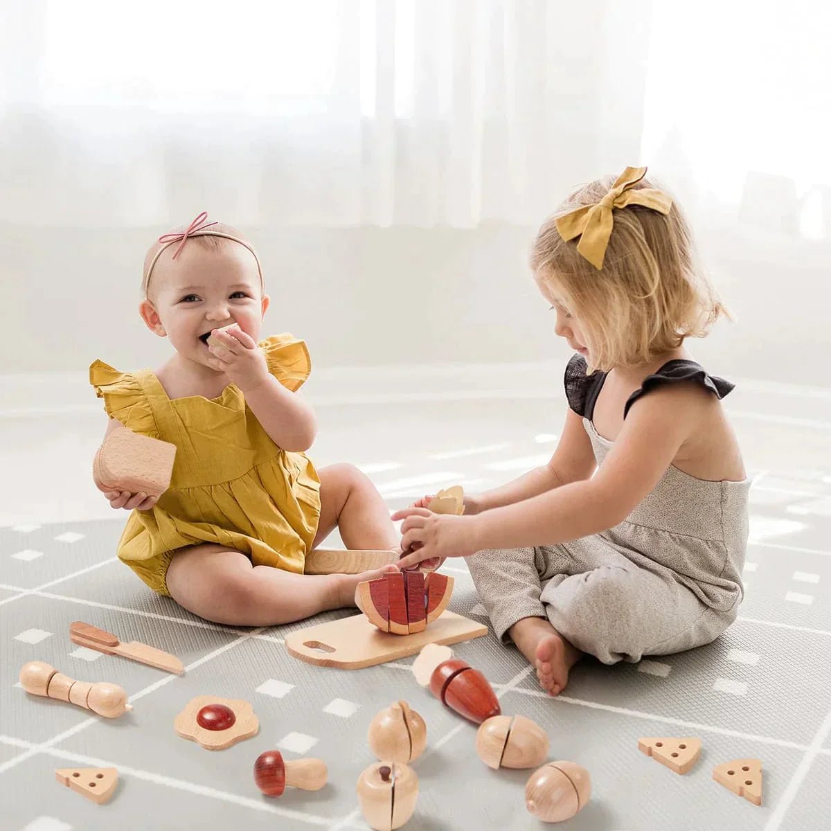 Tiny Land® Wooden Cut and Play Food Toys - Tenth & Pine - Toy Cookware -