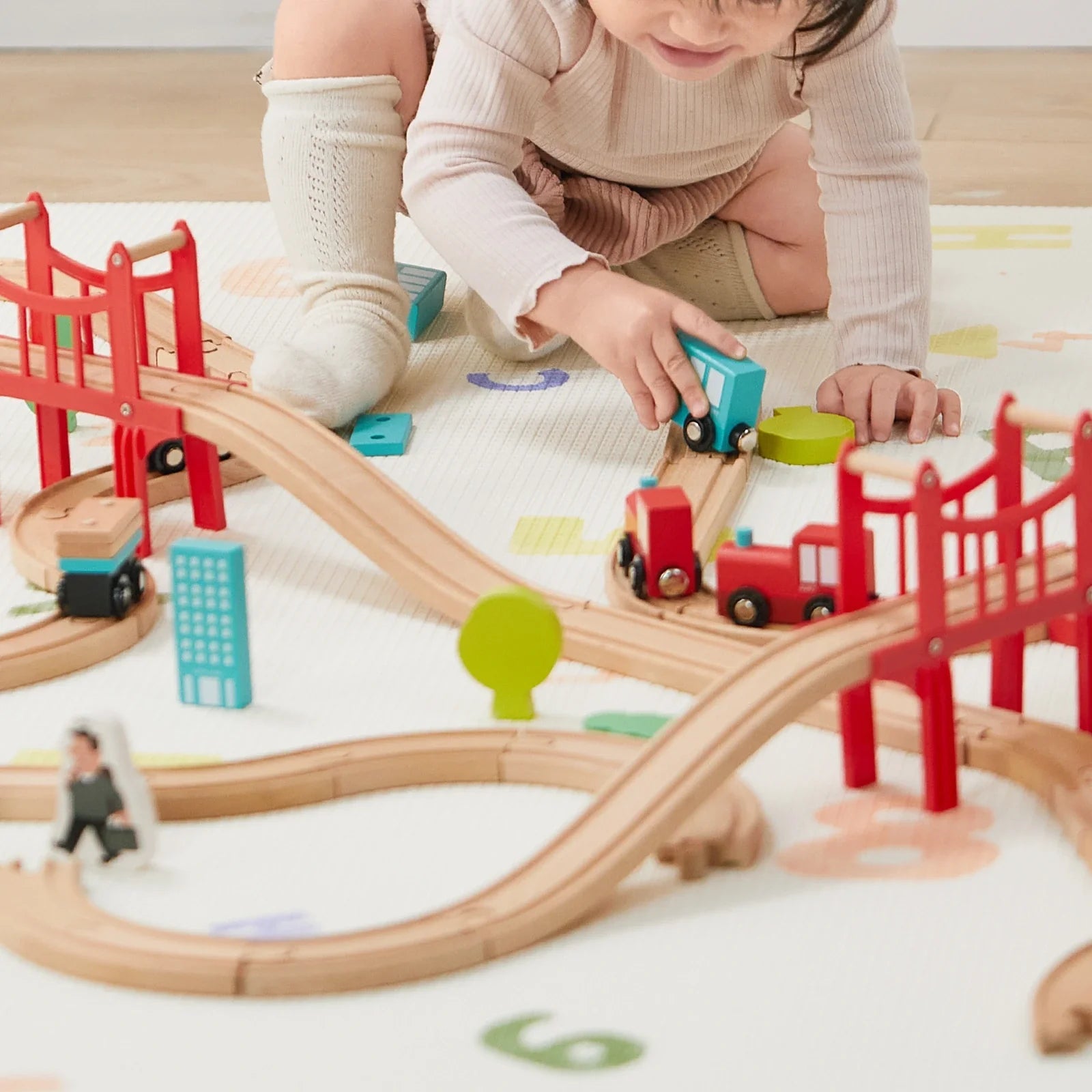 Tiny Land® Wooden Train Set for Children 39 Pcs - Tenth & Pine - Toy -