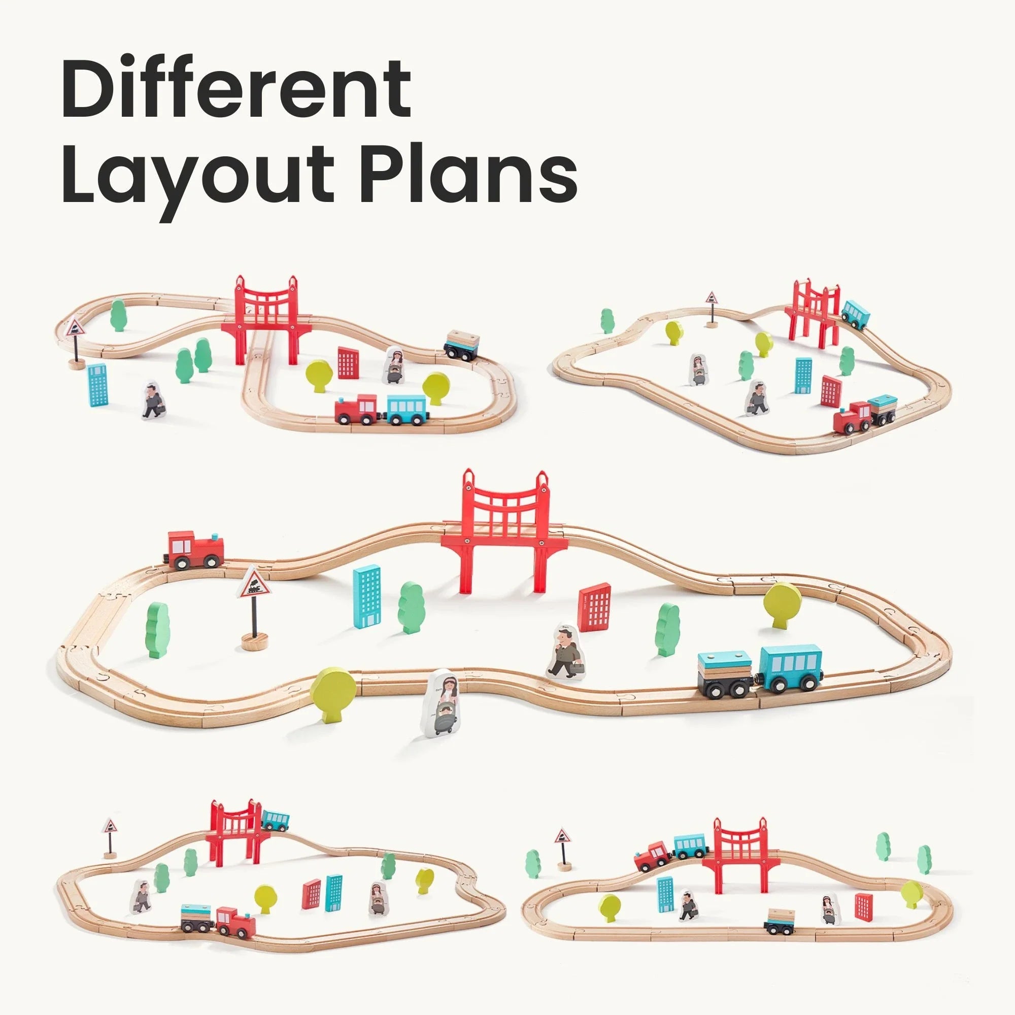 Tiny Land® Wooden Train Set for Children 39 Pcs - Tenth & Pine - Toy -