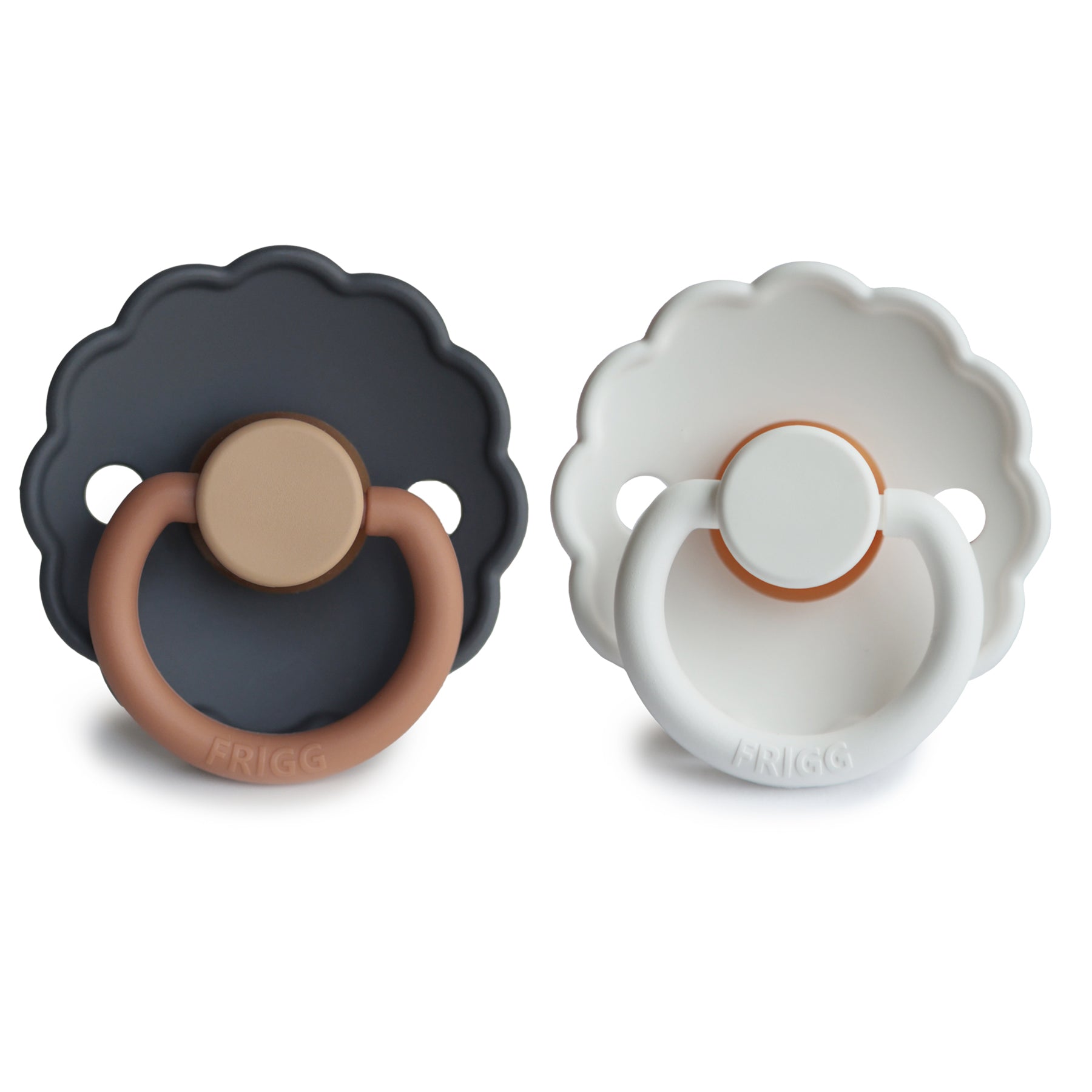 FRIGG Daisy Natural Rubber Pacifier 2 - Pack - Tenth & Pine - FRIGG PACIFIERS - 6 - 18 months - Pink Cream/Poppy