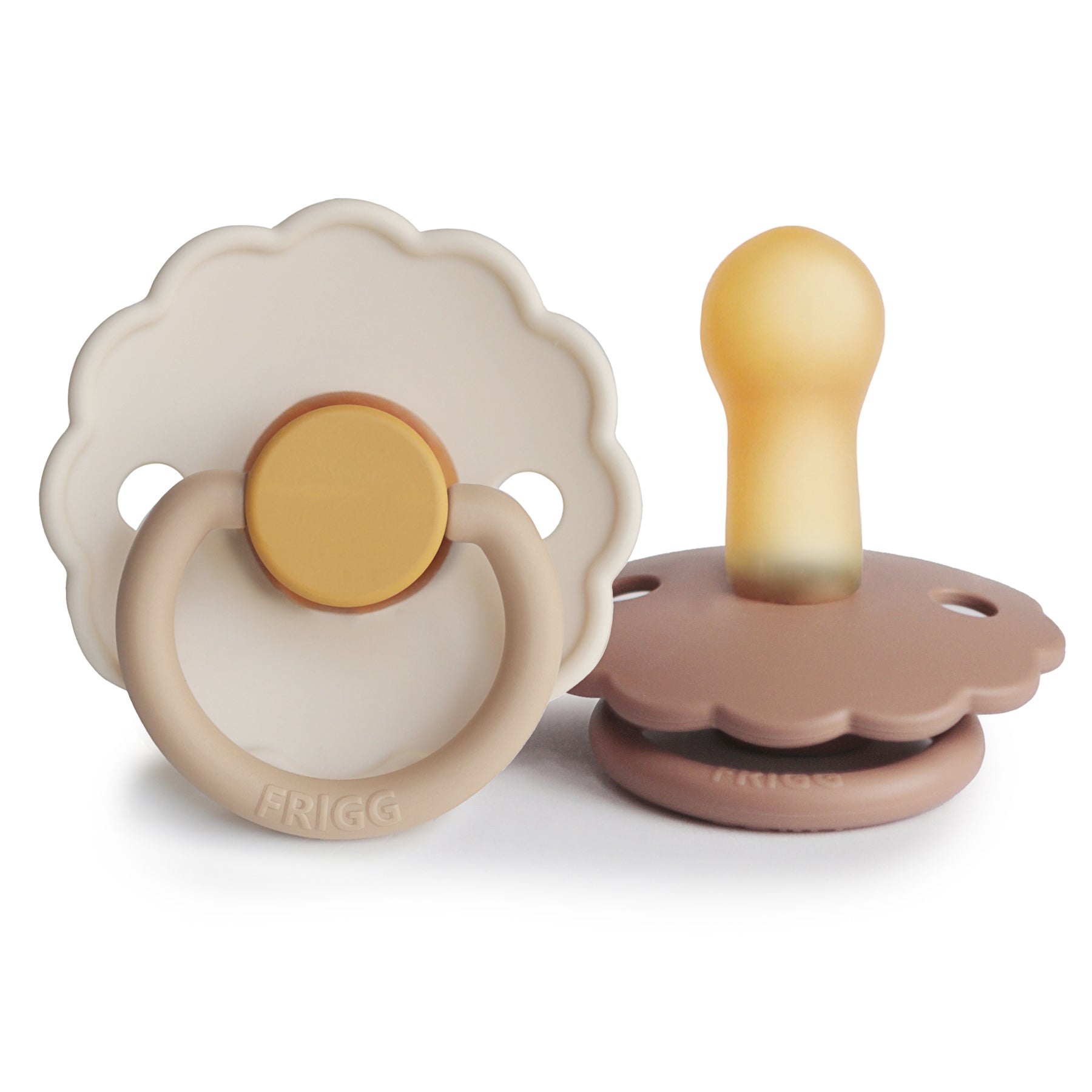 FRIGG Daisy Natural Rubber Pacifier 2 - Pack - Tenth & Pine - FRIGG PACIFIERS - 6 - 18 months - Chamomile/Peach Bronze