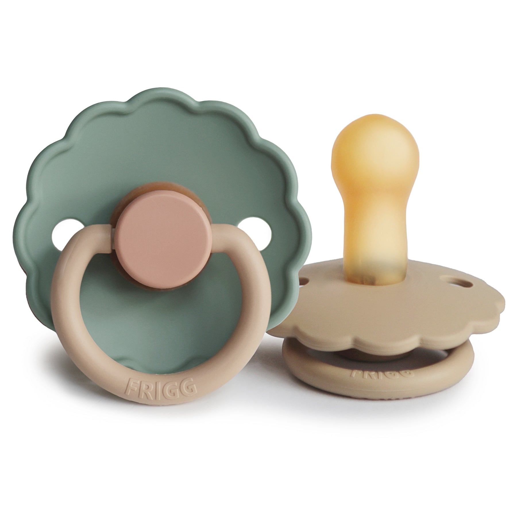 FRIGG Daisy Natural Rubber Pacifier 2 - Pack - Tenth & Pine - FRIGG PACIFIERS - 6 - 18 months - Willow/Croissant