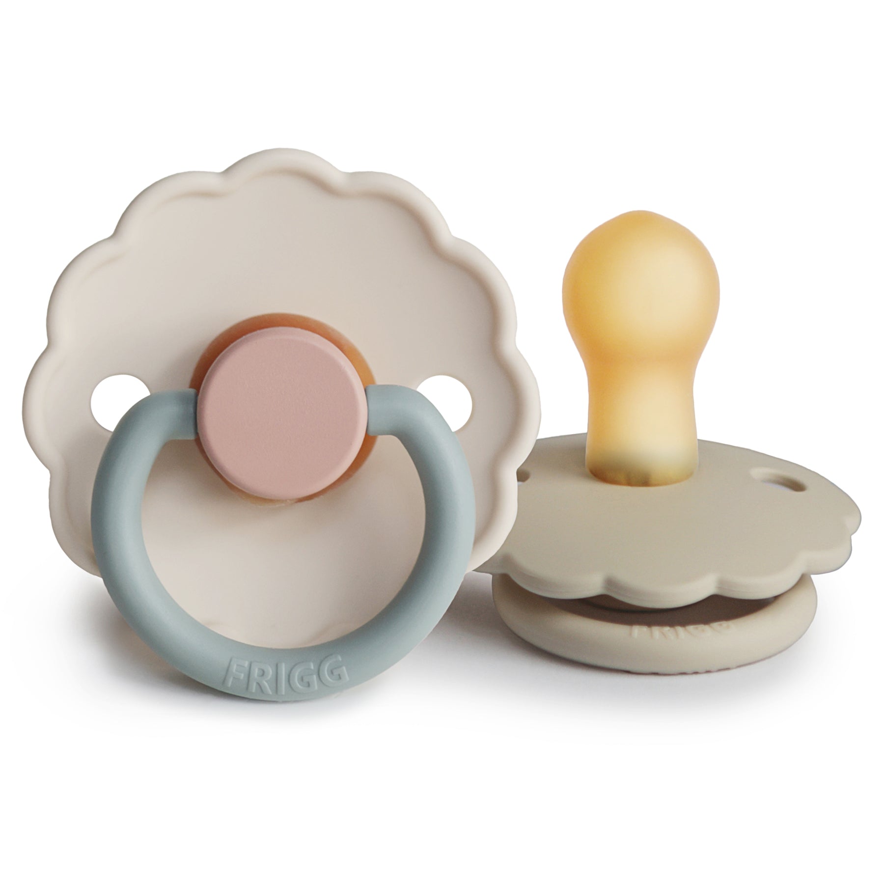 FRIGG Daisy Natural Rubber Pacifier 2 - Pack - Tenth & Pine - FRIGG PACIFIERS - 0 - 6 months - Cotton Candy/Sandstone