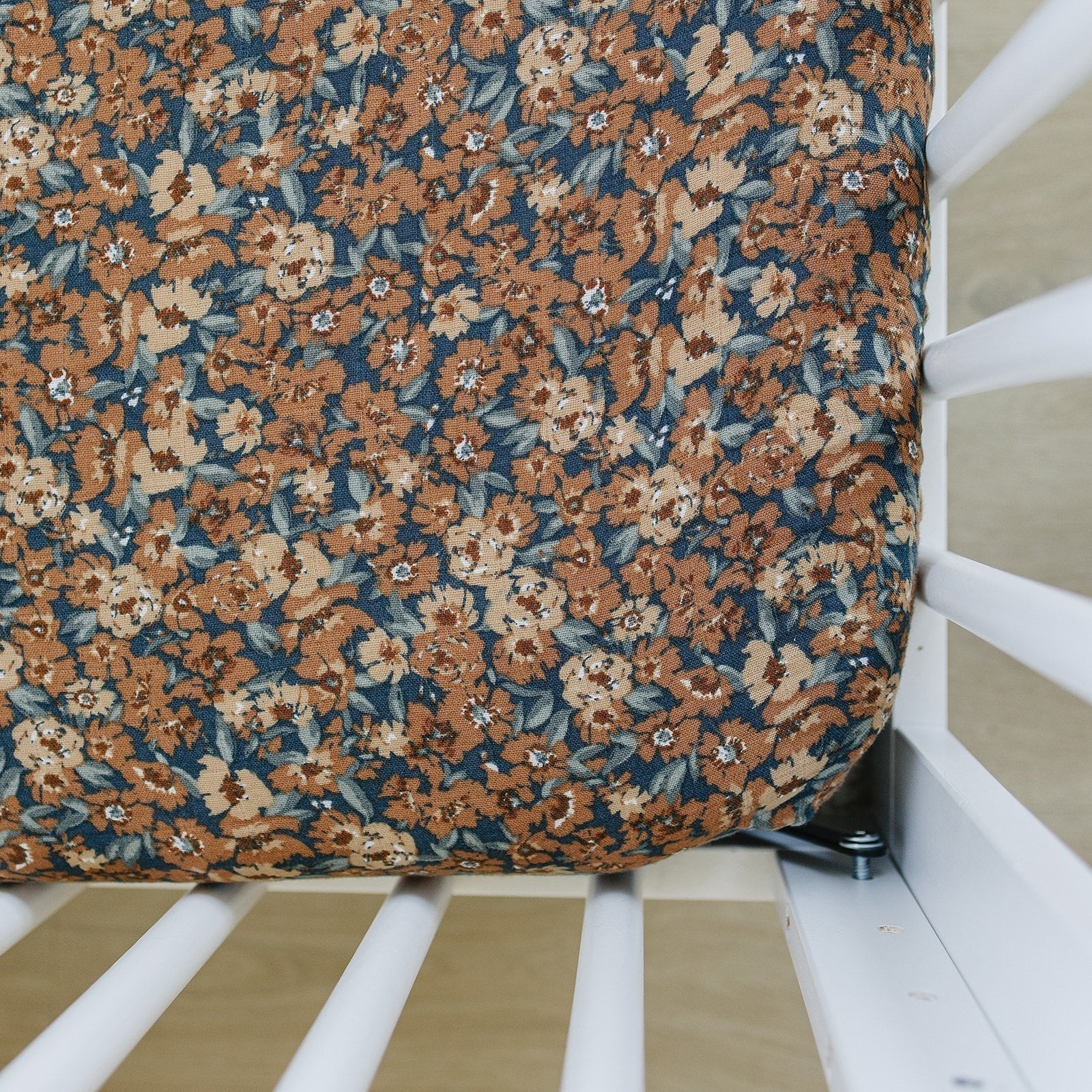 Venetian Floral Muslin Crib Sheet - Tenth & Pine -