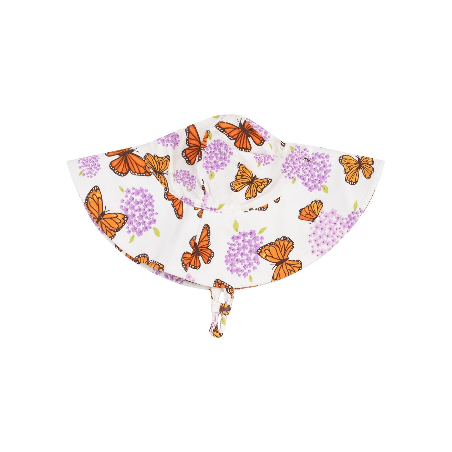 Wide Brim Sunhat - Monarch Butterflies and Milkweed - Tenth & Pine - Sunhat - 0 - 6M - Angel Dear