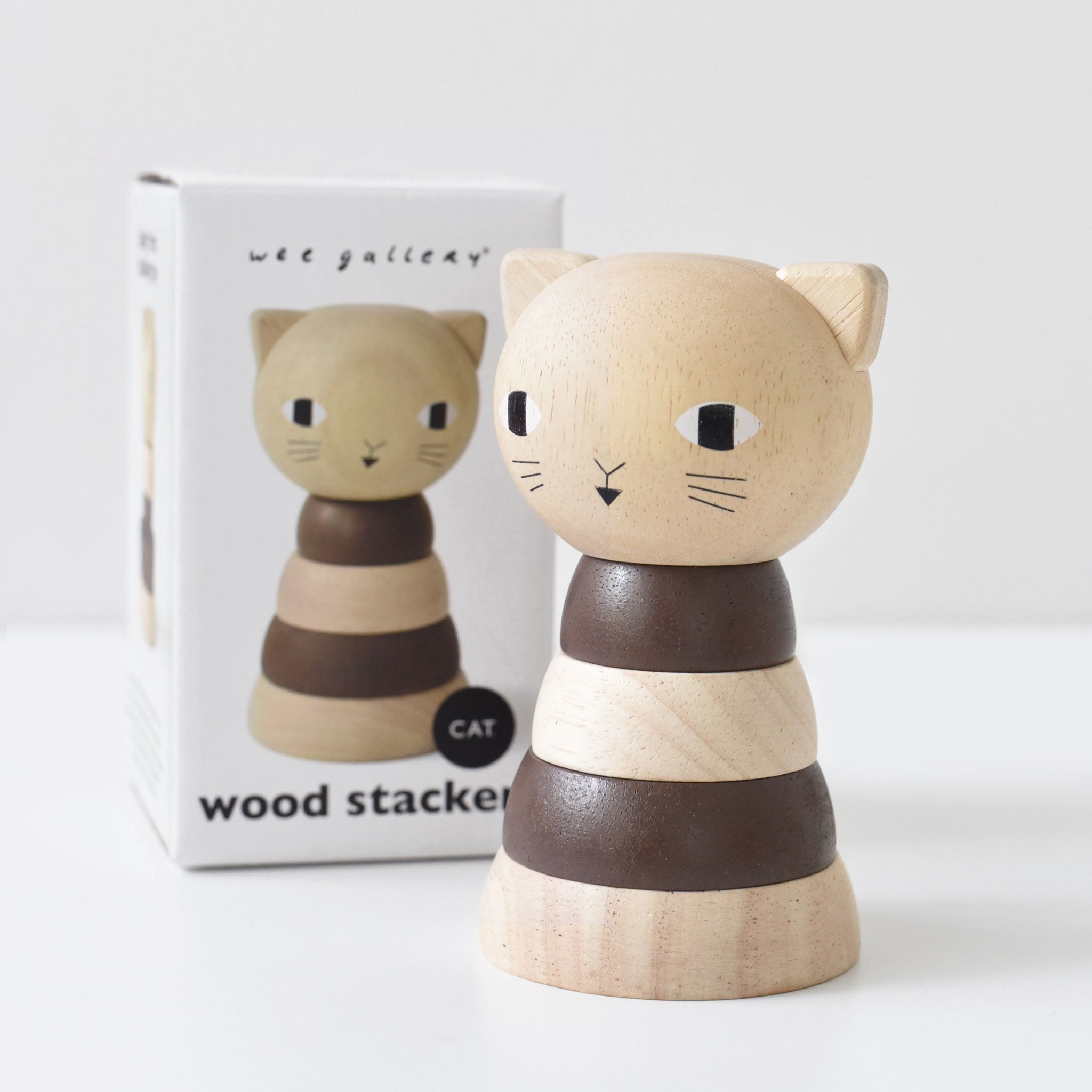 Wood Stacker - Cat - Tenth & Pine - Wooden Toys -