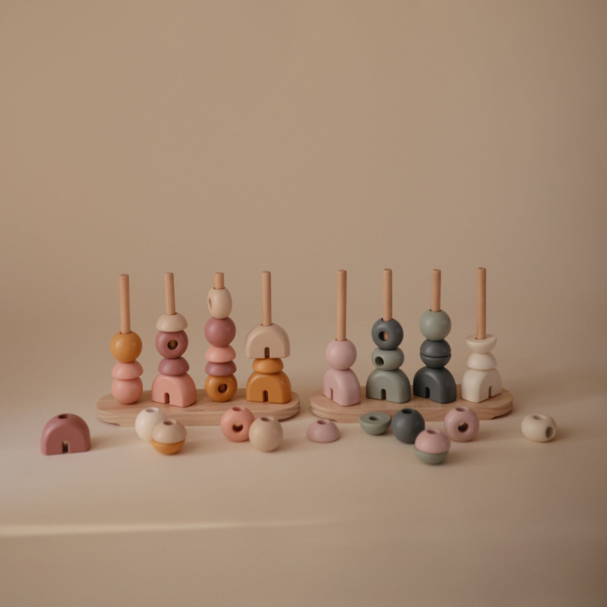 Wooden Multi Shape Stacker - Tenth & Pine - Wooden Multi Shape Stacker - Sunrise