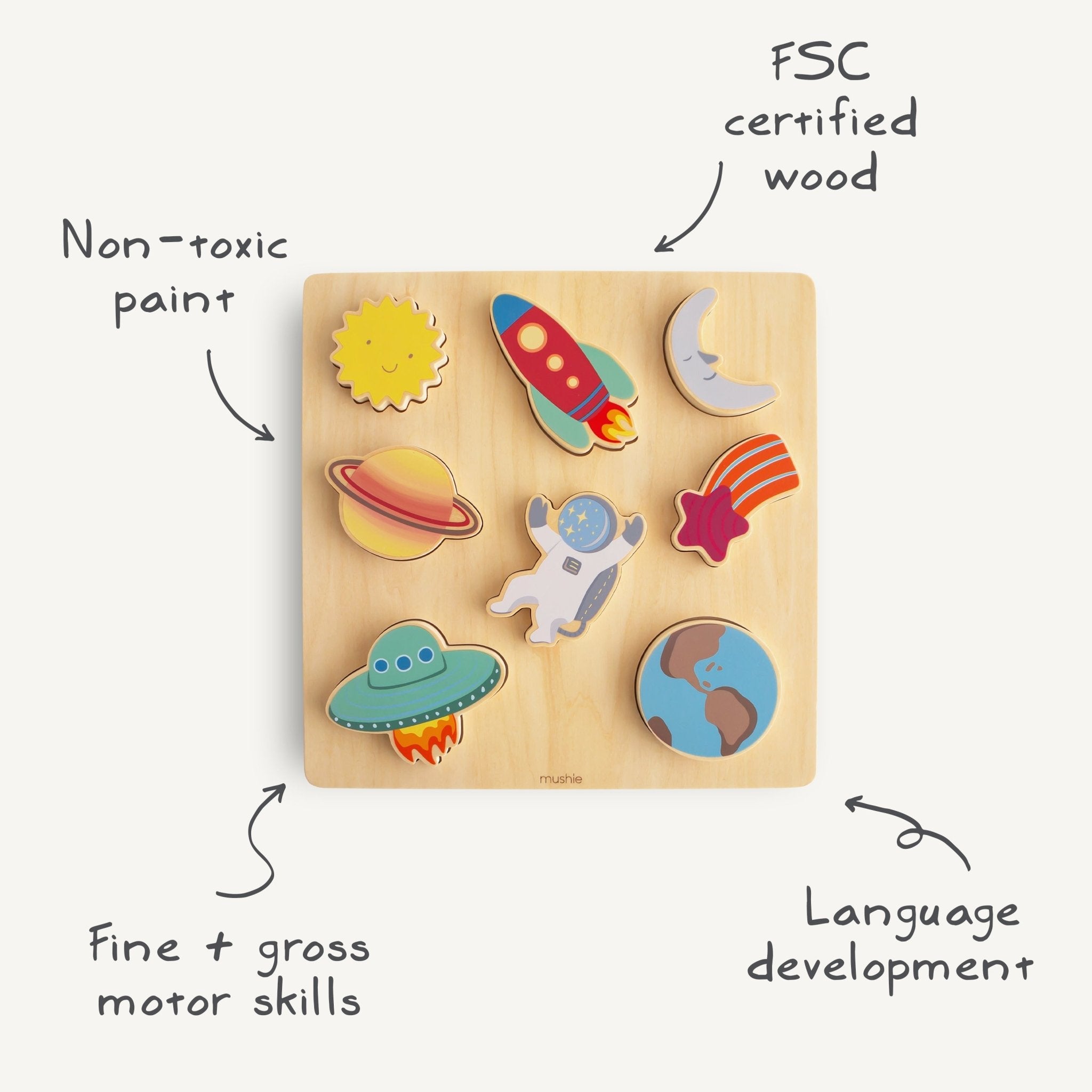 Wooden Space Puzzle - Tenth & Pine - Wooden Puzzle -