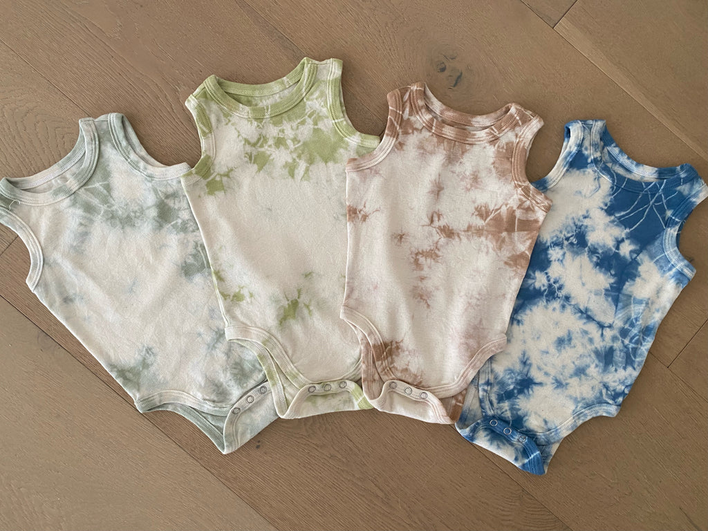 Organic Cotton Sleeveless Bodysuit - Tie Dye - Tenth and Pine - Organic Baby Clothes
