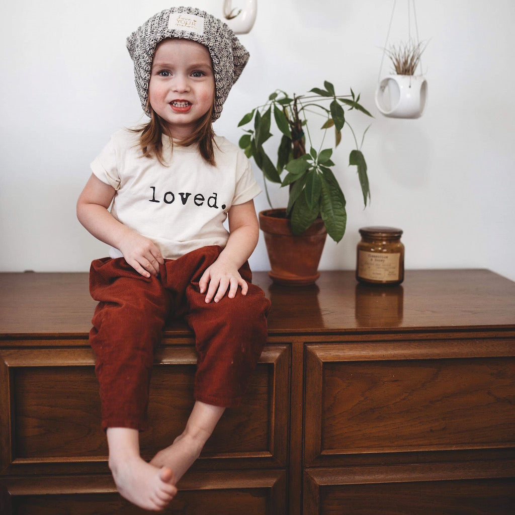 Loved - Organic Tee - Black - Tenth and Pine - Organic Baby Clothes