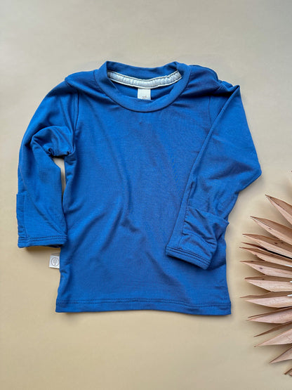 0/3m 3/6m | Baby Long Sleeve Essential Tee | Gray Blue | Bamboo - Tenth &amp; Pine - Bamboo Long Sleeve Tee