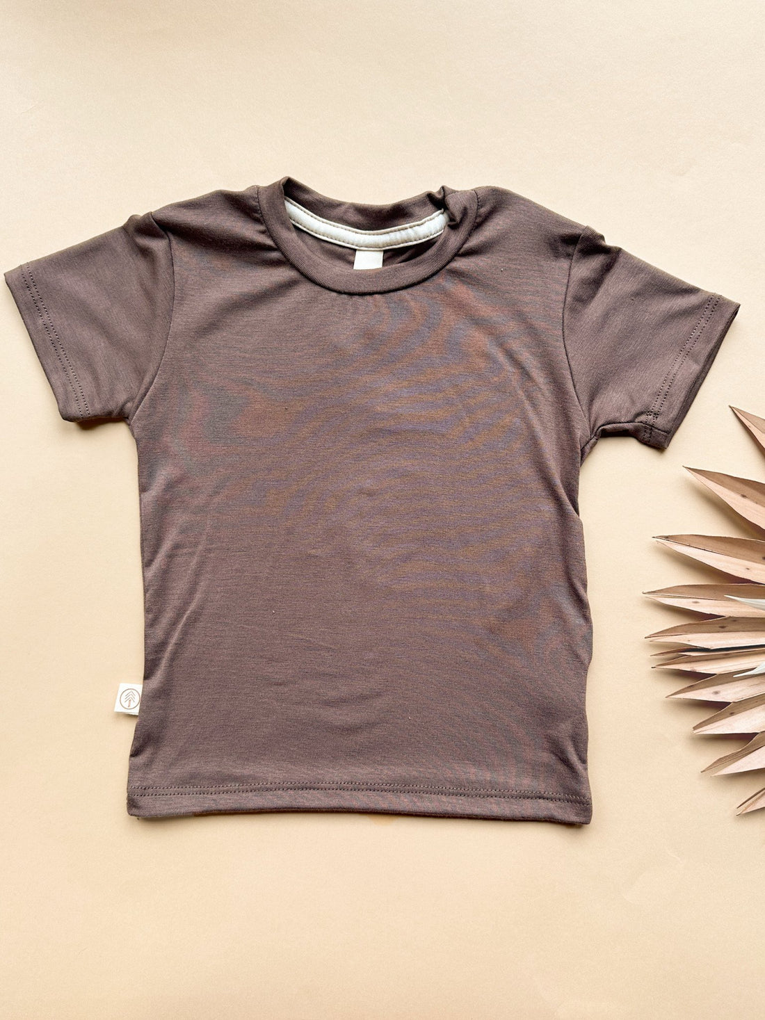 0/3M, 3/6M | Baby Short Sleeve Essential Tee | Coffee | Bamboo - Tenth &amp; Pine - Bamboo Tee