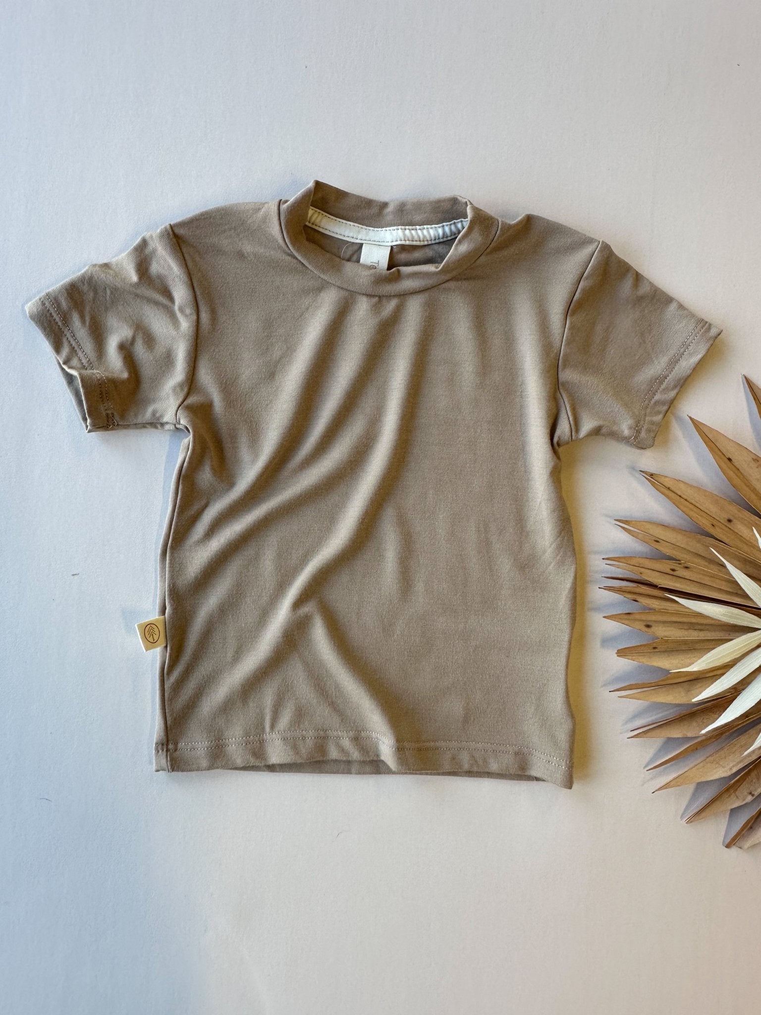 0/3m 3/6m Crew Neck Essential Tee | Baby & Toddler | Luxury Bamboo | Almond - Tenth & Pine - Bamboo Tee - 0 - 3M