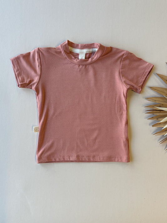 0/3m 3/6m | Crew Neck Essential Tee | Baby & Toddler | Luxury Bamboo | Salmon - Tenth & Pine - Bamboo Tee - 0 - 3M