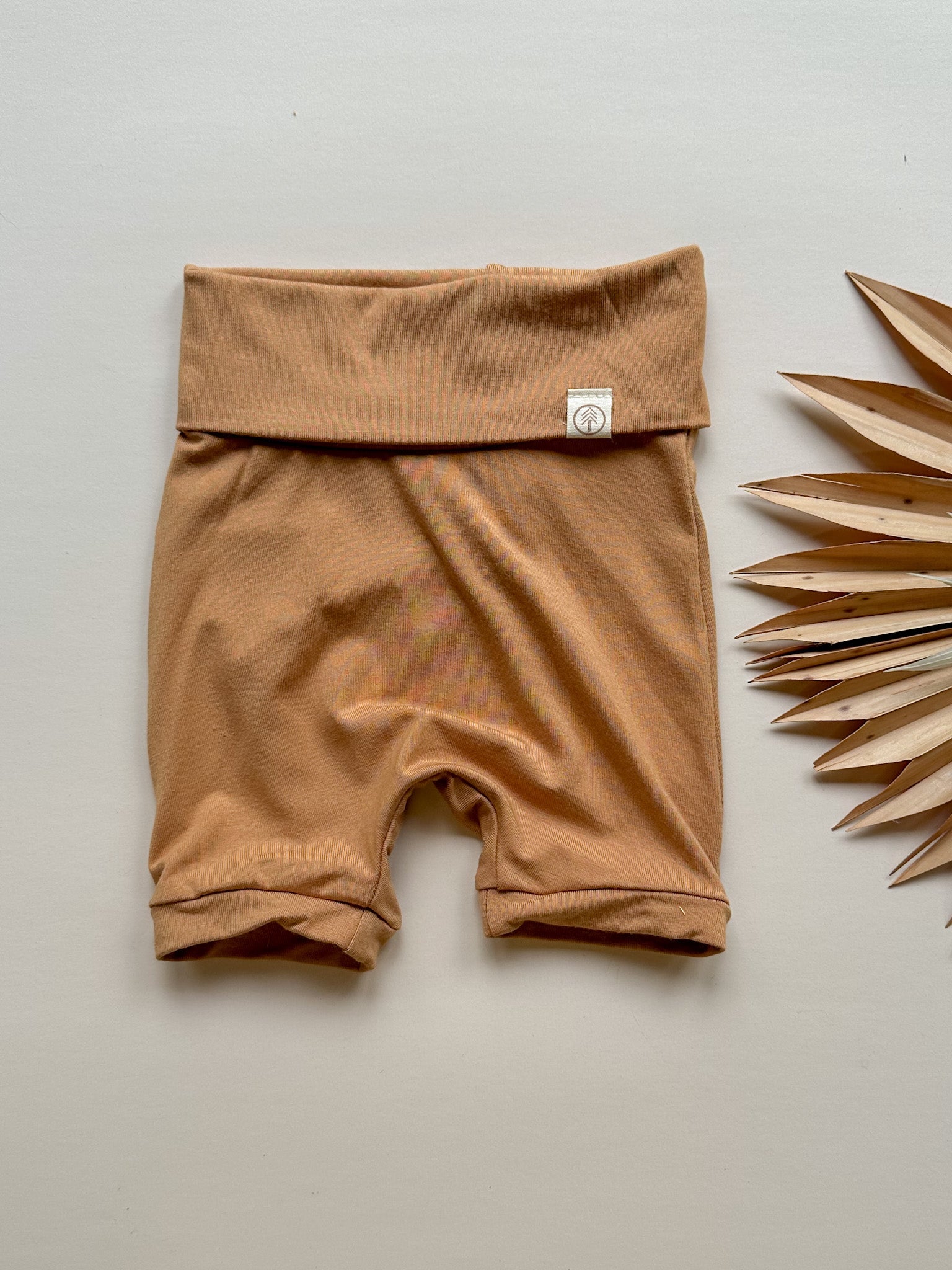 0/3m 3/6m | Fold Over Shorties | Clay | Luxury Bamboo - Tenth &amp; Pine - Shorts