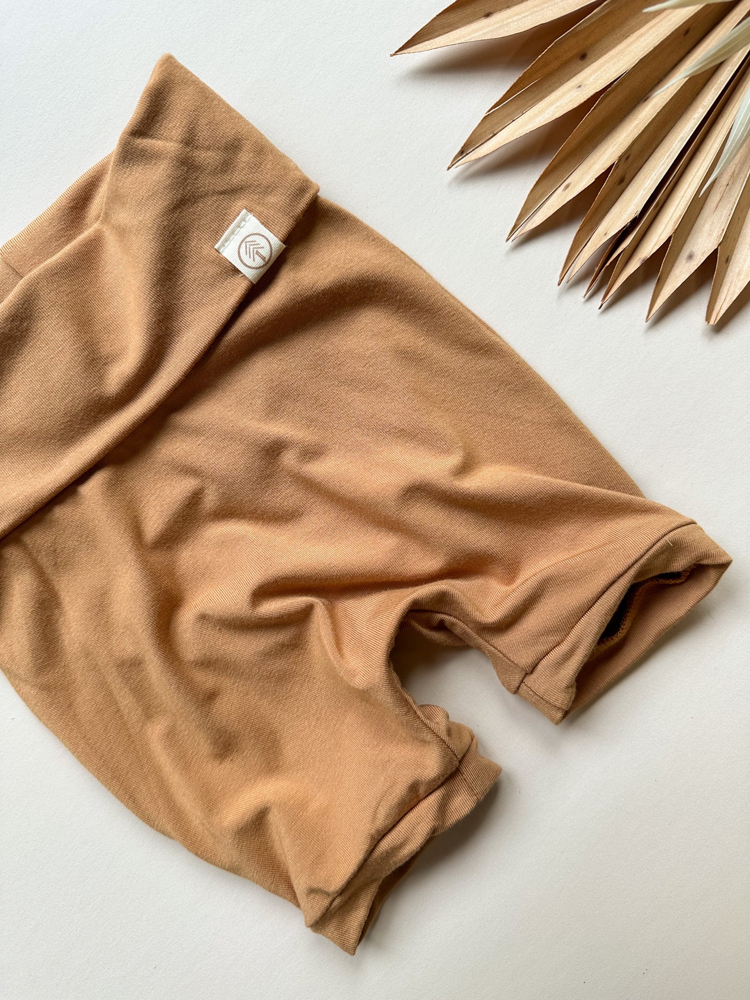 0/3m 3/6m | Fold Over Shorties | Clay | Luxury Bamboo - Tenth &amp; Pine - Shorts