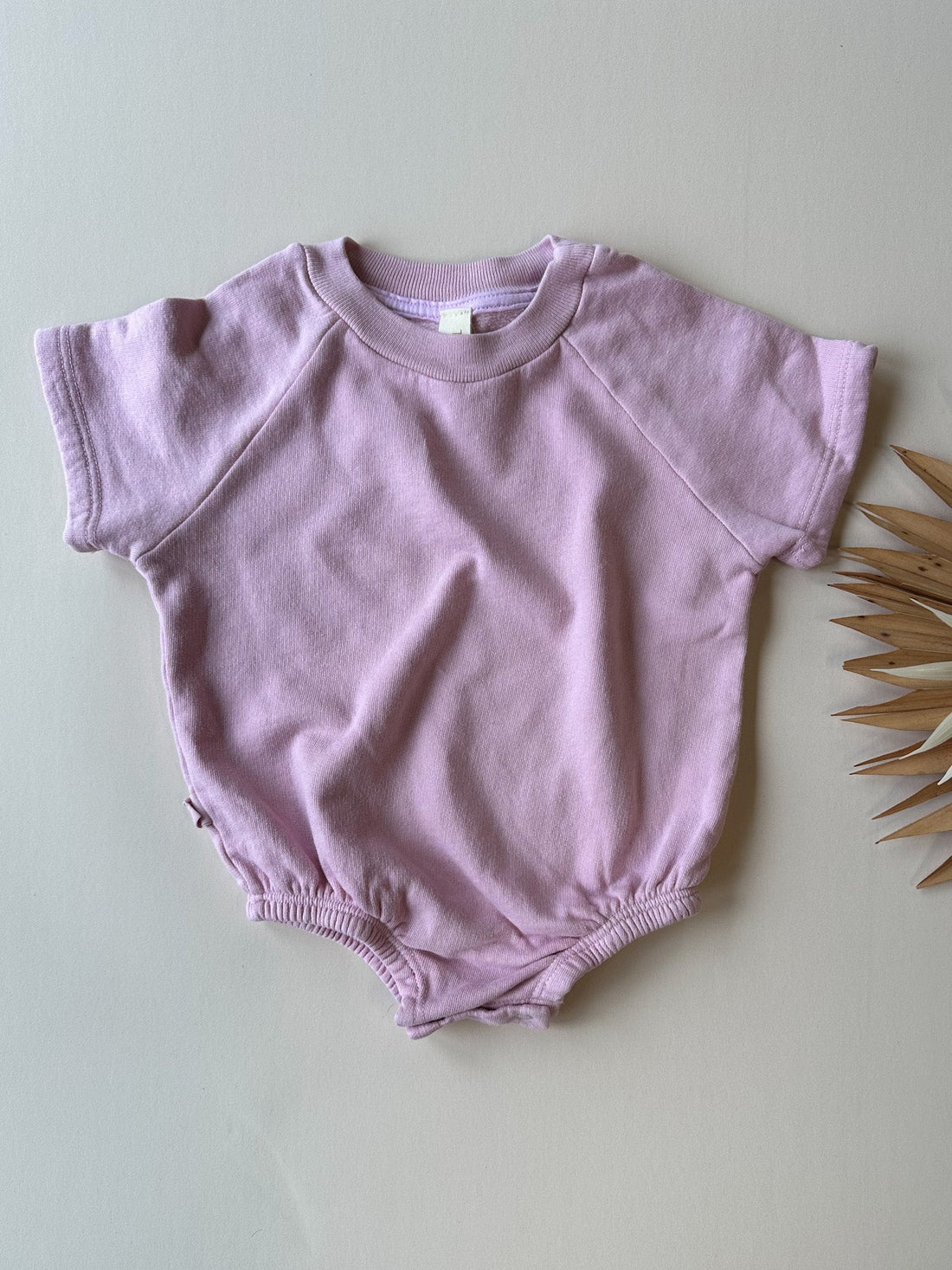 0/3m Baby Bubble Romper | Pastel Pink | Organic Cotton Fleece - Tenth &amp; Pine - Short Sleeve Romper