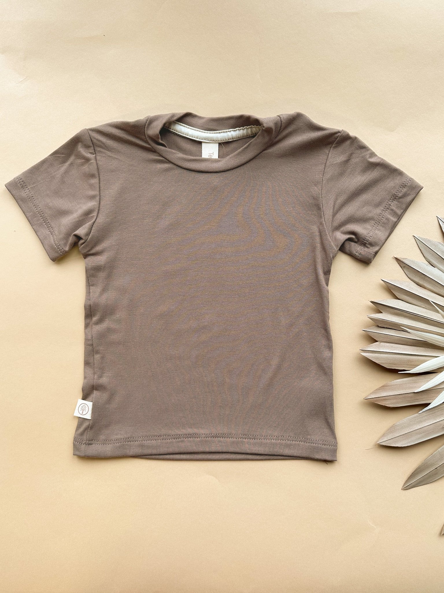 0/3m | Baby Short Sleeve Essential Tee | Mocha | Bamboo - Tenth &amp; Pine - Bamboo Tee