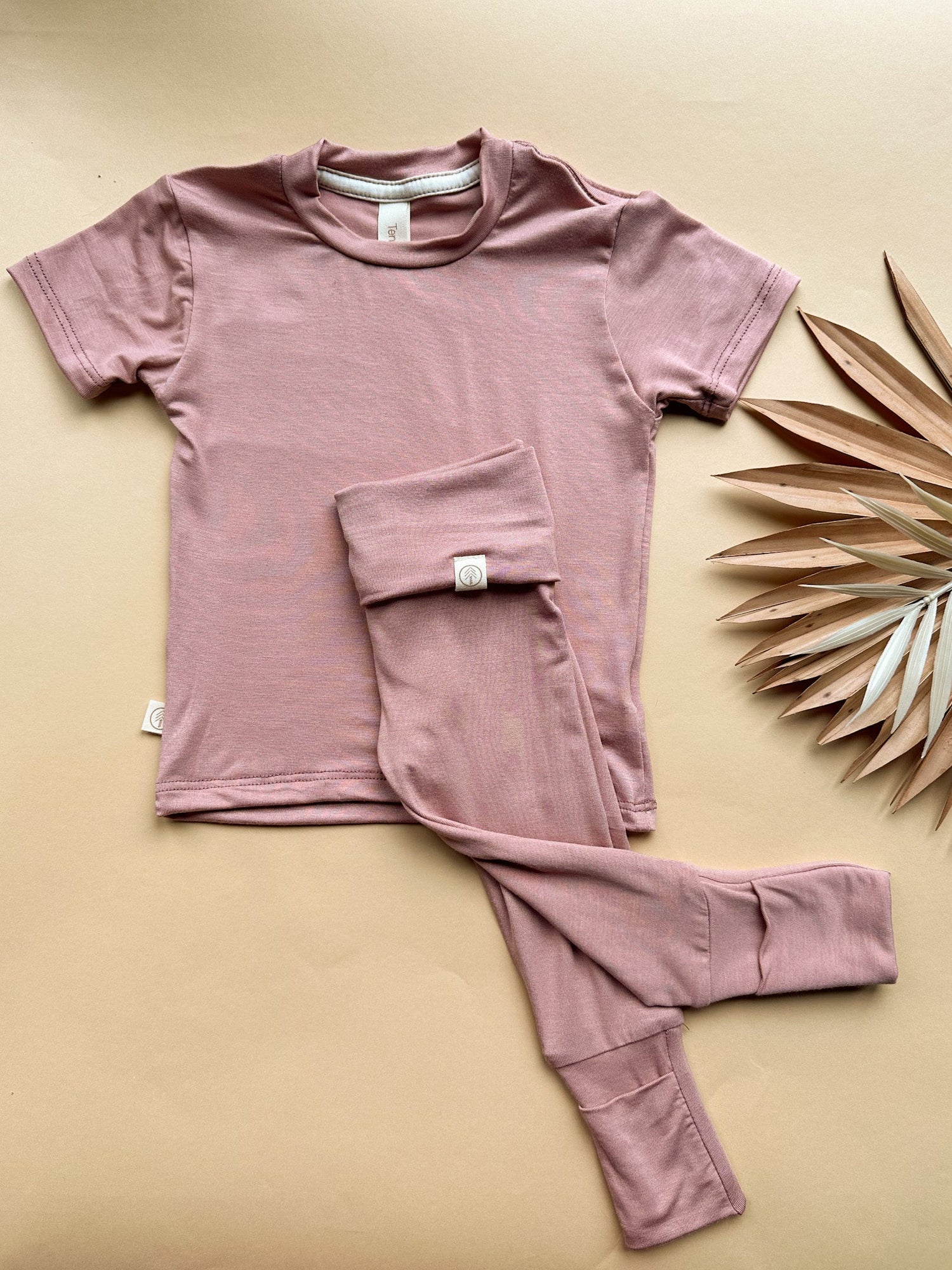 0/3m | Baby Short Sleeve Essential Tee | Rosewood | Bamboo - Tenth &amp; Pine - Bamboo Tee