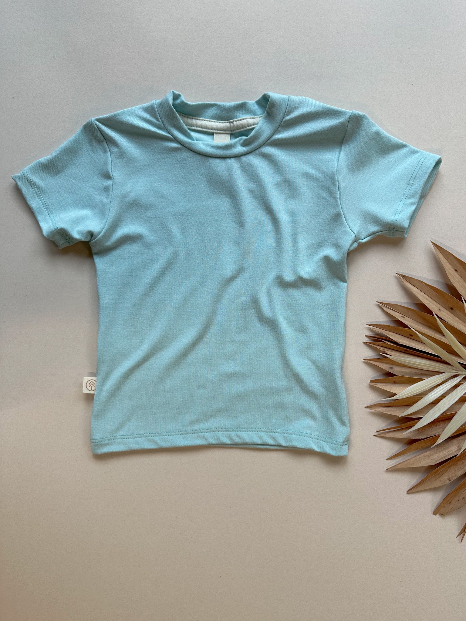 0/3m Crew Neck Essential Tee | Baby &amp; Toddler | Luxury Bamboo | Caribbean Blue - Tenth &amp; Pine - Bamboo Tee