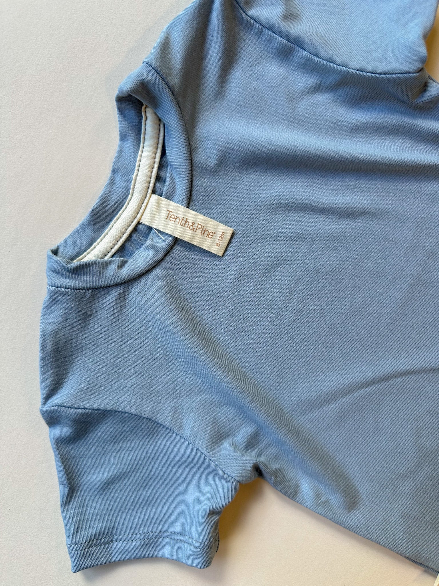 0/3m Crew Neck Essential Tee | Baby &amp; Toddler | Luxury Bamboo | Dusty Blue - Tenth &amp; Pine - Bamboo Tee