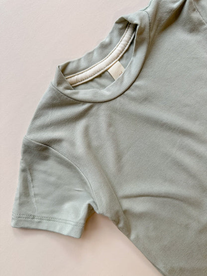 0/3m Crew Neck Essential Tee | Baby &amp; Toddler | Luxury Bamboo | Sage - Tenth &amp; Pine - Bamboo Tee