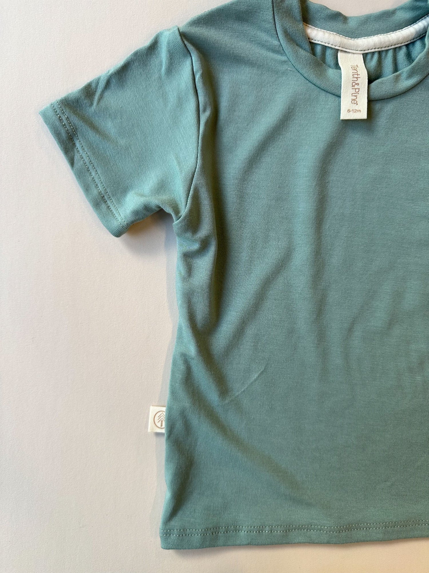 0/3m Crew Neck Essential Tee | Baby &amp; Toddler | Luxury Bamboo | Seafoam - Tenth &amp; Pine - Bamboo Tee