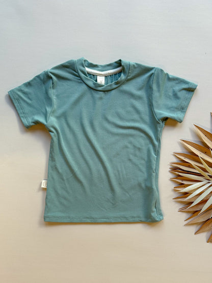 0/3m Crew Neck Essential Tee | Baby &amp; Toddler | Luxury Bamboo | Seafoam - Tenth &amp; Pine - Bamboo Tee