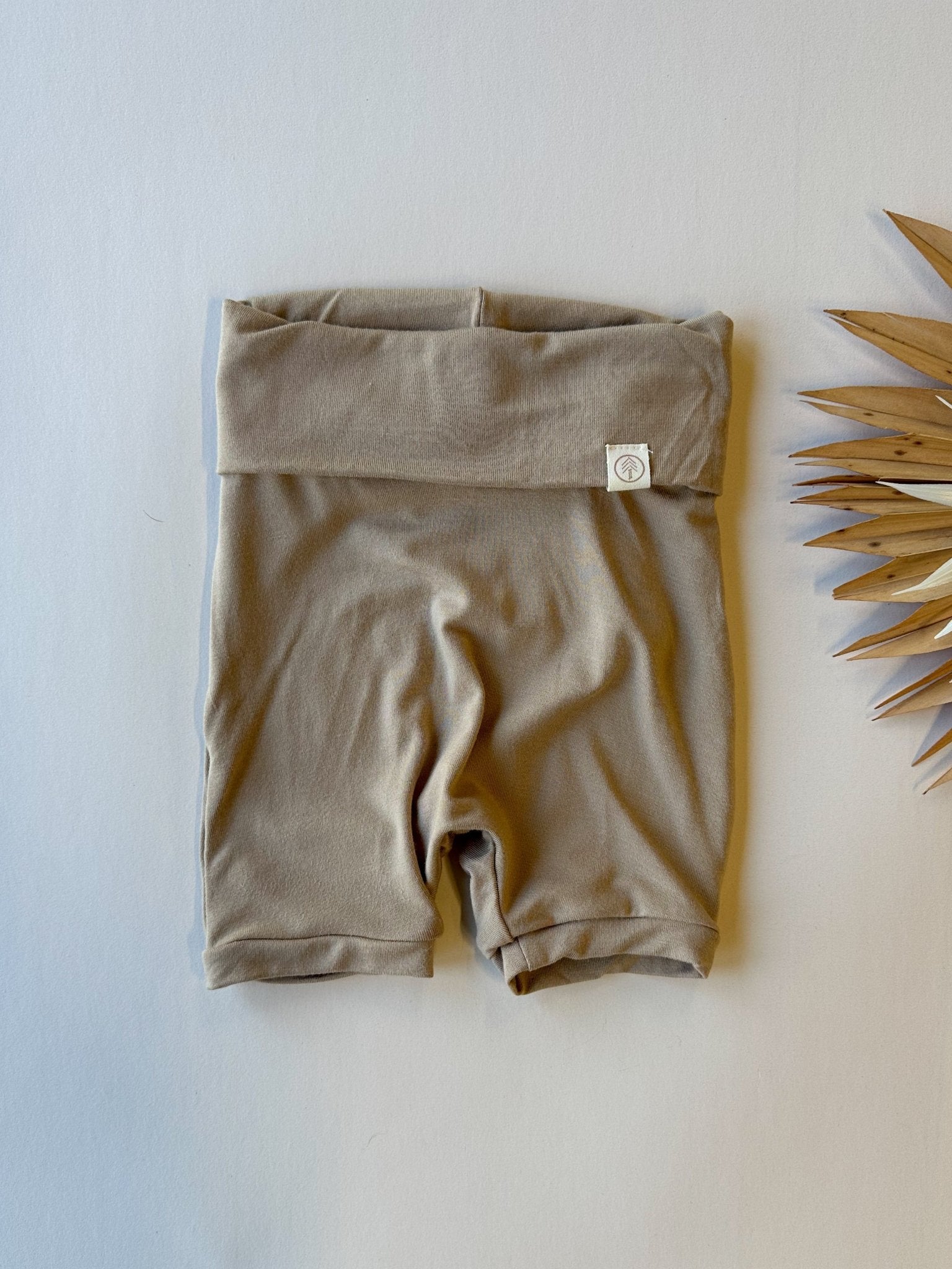 0/3m Fold - Over Shorties | Baby &amp; Toddler | Luxury Bamboo | Almond - Tenth &amp; Pine - Shorts