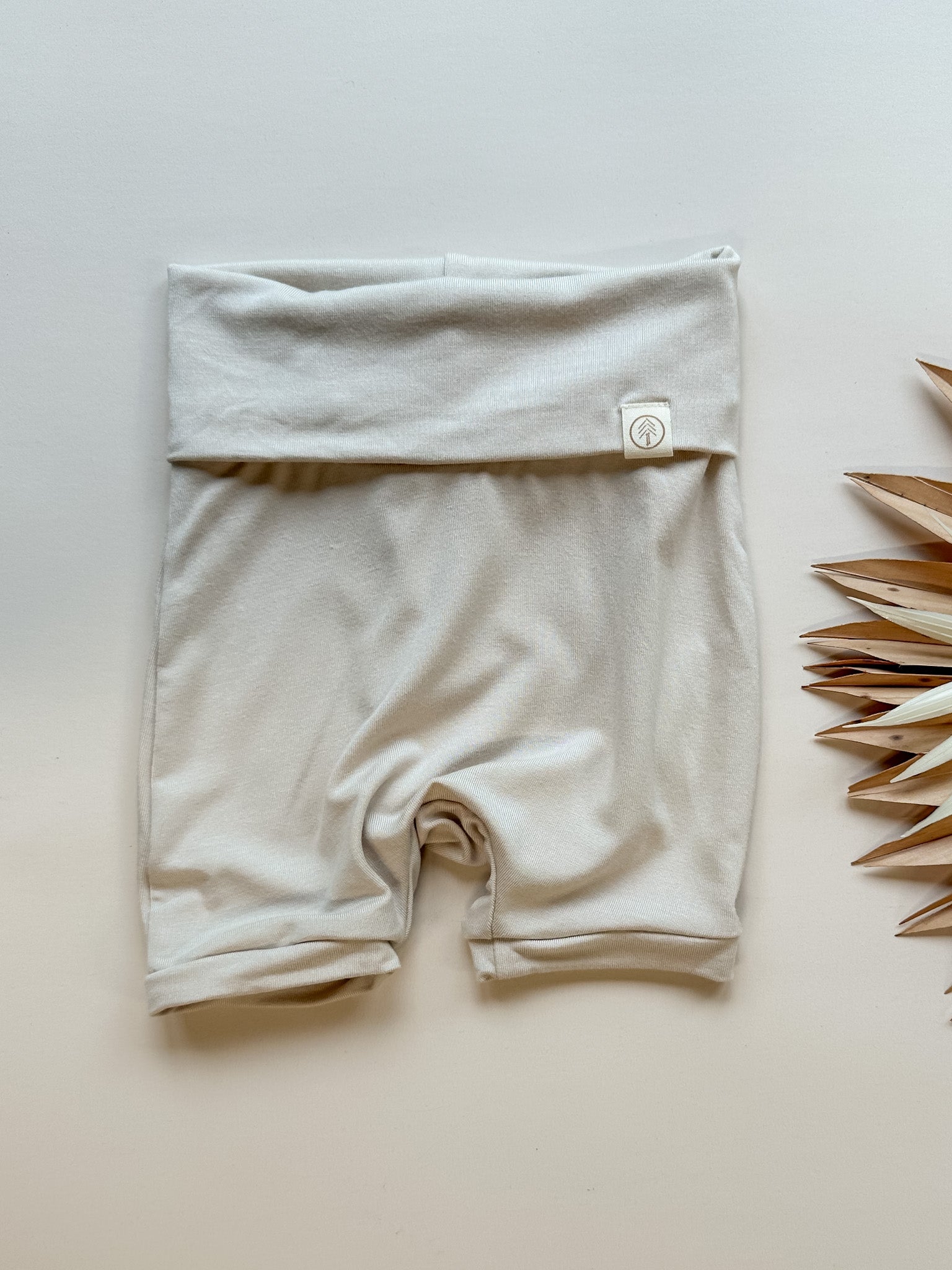 0/3m Fold - Over Shorties | Baby &amp; Toddler | Luxury Bamboo | Sand - Tenth &amp; Pine - Shorts